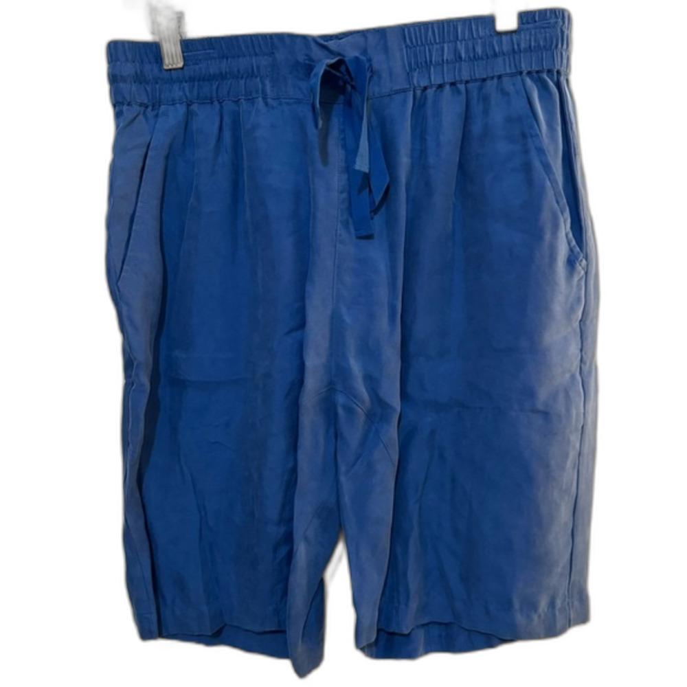NWT Johnny Was Pete & Greta Cobalt Blue Solid Stretch Hight Waist Shorts Small